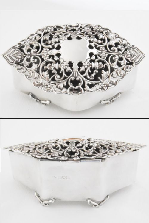 fig 4. Rare Edwardian Solid Silver Potpourri Box 1905