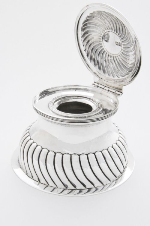 fig 3. Victorian Silver & Glass Inkwell 1900