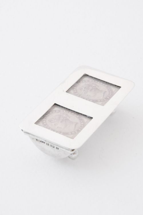 Victorian Solid Silver Double Stamp Box 1900