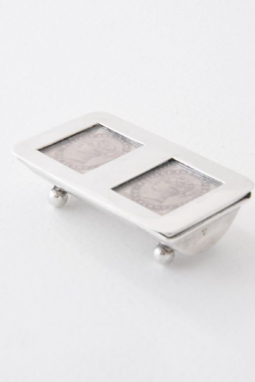fig 1. Victorian Solid Silver Double Stamp Box 1900