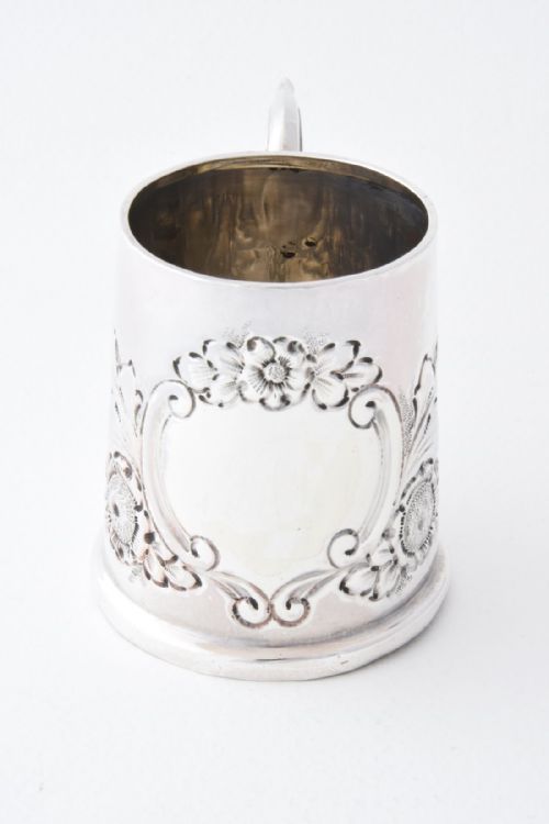 fig 1. Edwardian Solid Silver Christening Tankard 1906