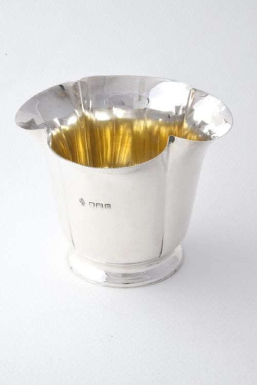 Edwardian Solid Silver Vase / Pot 1902