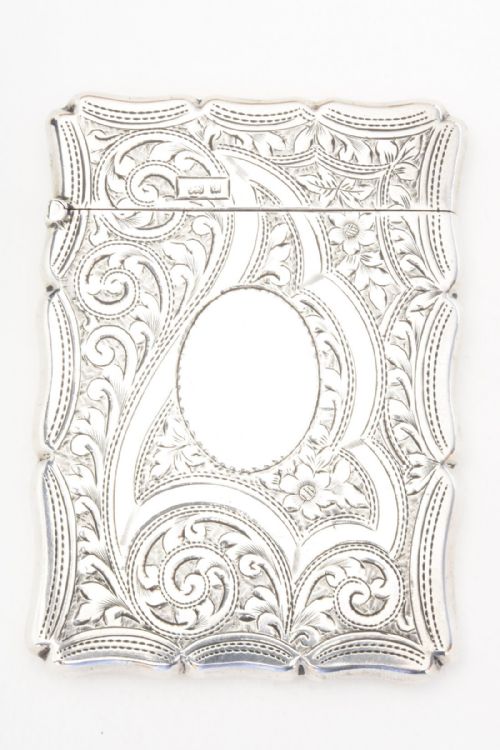 Edwardian Solid Silver Card Case 1903