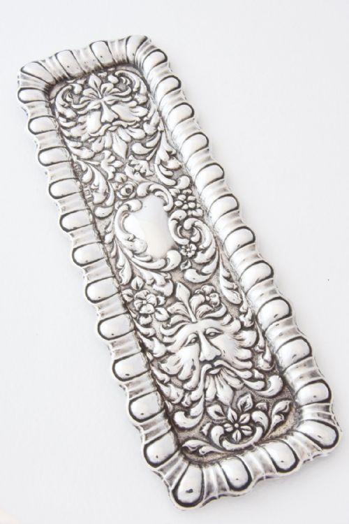 Edwardian Solid Silver Pen Tray 1902