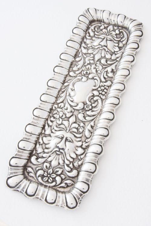 fig 1. Edwardian Solid Silver Pen Tray 1902