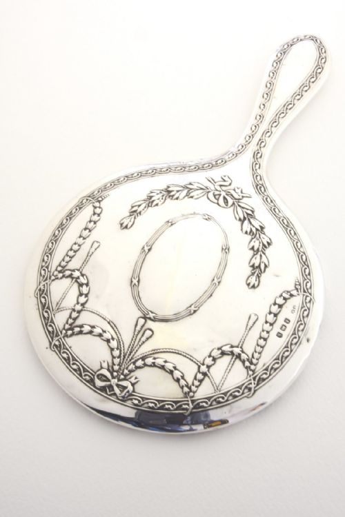 fig 1. Edwardian Silver Hand Mirror 1909
