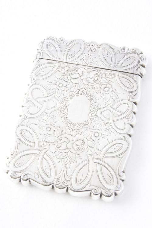 Victorian Solid Silver Card Case 1861 - Frederick Marson