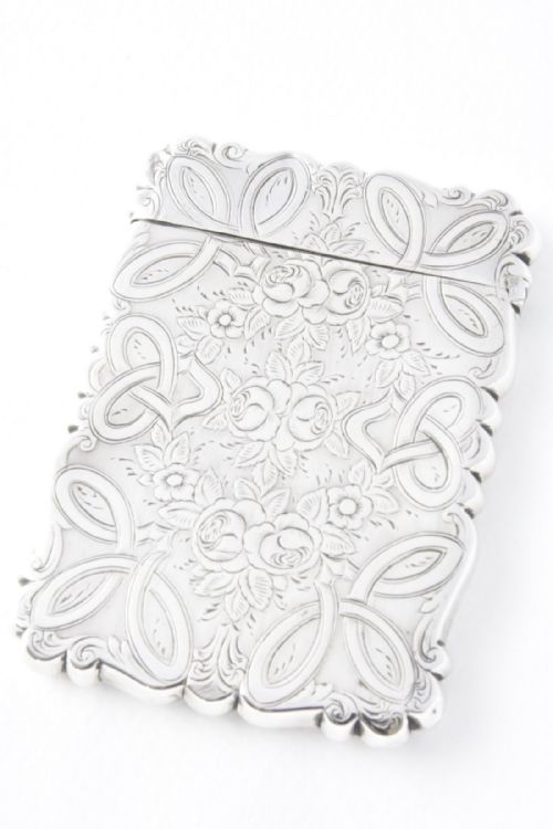 fig 1. Victorian Solid Silver Card Case 1861 - Frederick Marson