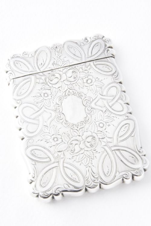 fig 2. Victorian Solid Silver Card Case 1861 - Frederick Marson