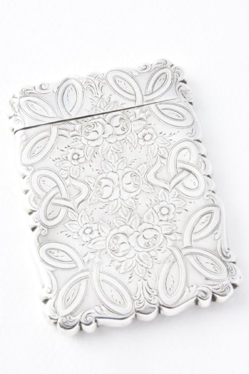 fig 3. Victorian Solid Silver Card Case 1861 - Frederick Marson