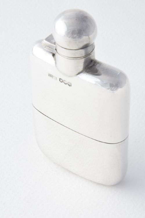 fig 2. Solid Silver Hip Flask with Detachable Cup 1925