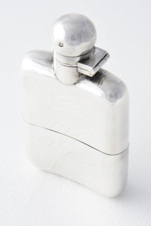 fig 3. Solid Silver Hip Flask with Detachable Cup 1925
