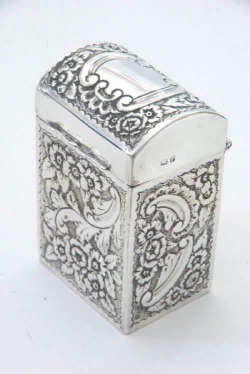 Victorian Silver Playing Card Case - Nathan & Hayes - Chester 1898