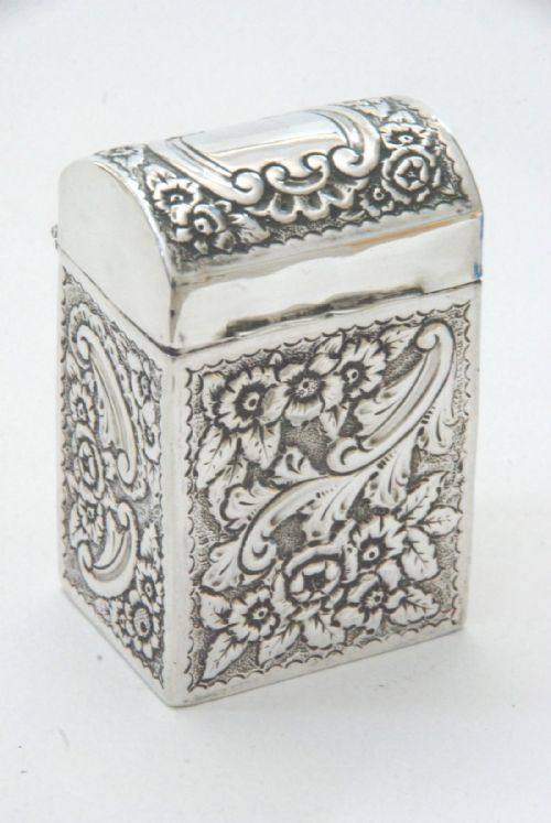 fig 1. Victorian Silver Playing Card Case - Nathan & Hayes - Chester 1898