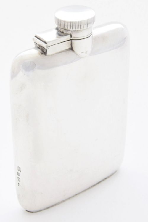 fig 1. Solid Silver Hip Flask 1927