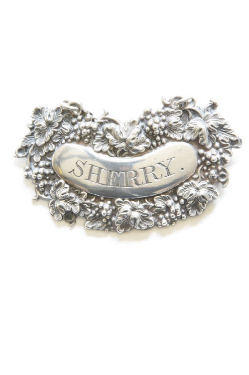 George IV Solid Silver Decanter Label for Sherry 1828
