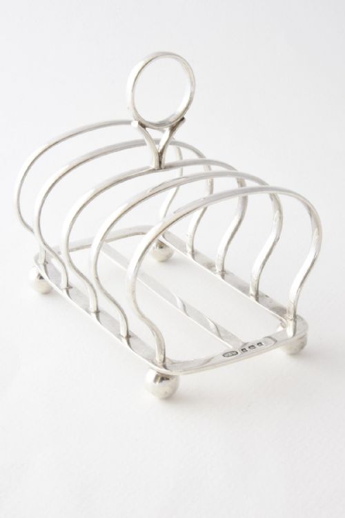 Antique Four Division Solid Silver Toast Rack 1906
