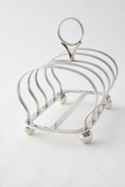 fig 2. Antique Four Division Solid Silver Toast Rack 1906