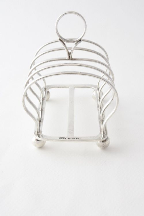 fig 4. Antique Four Division Solid Silver Toast Rack 1906