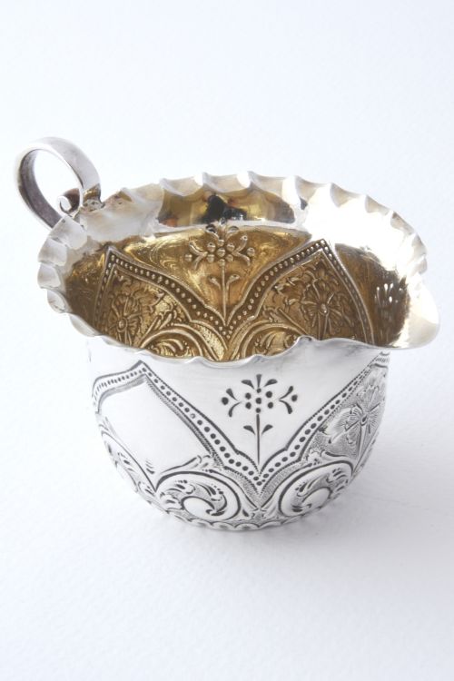 fig 1. Victorian Embossed Silver Cream Jug 1892