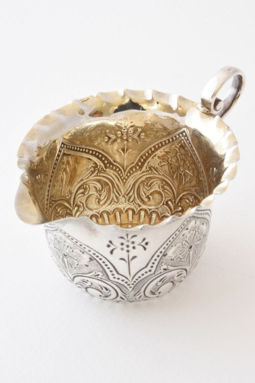 fig 2. Victorian Embossed Silver Cream Jug 1892