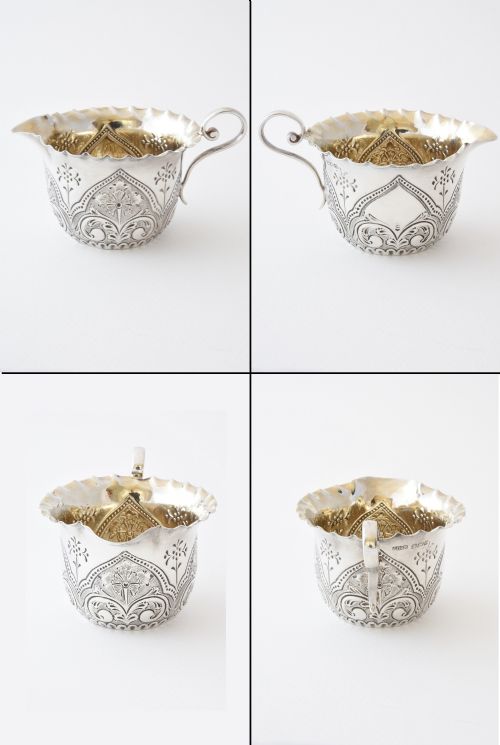 fig 4. Victorian Embossed Silver Cream Jug 1892