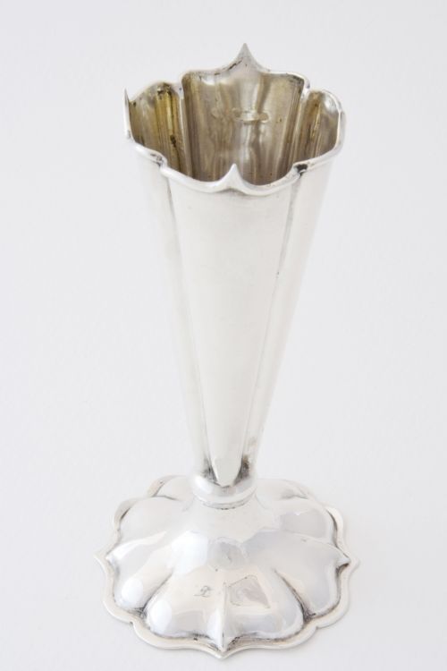 fig 3. Edwardian Solid Silver Trumpet Vase 1910