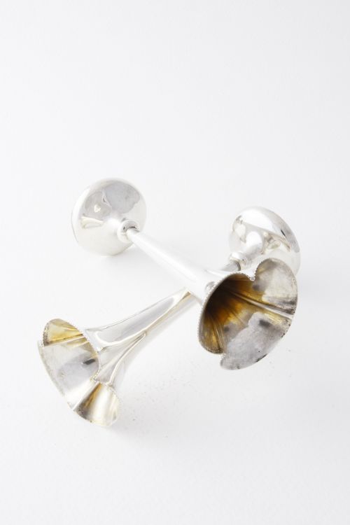 fig 2. Pair of Edwardian Silver Bud Vases 1903