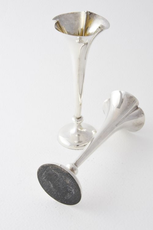 fig 3. Pair of Edwardian Silver Bud Vases 1903