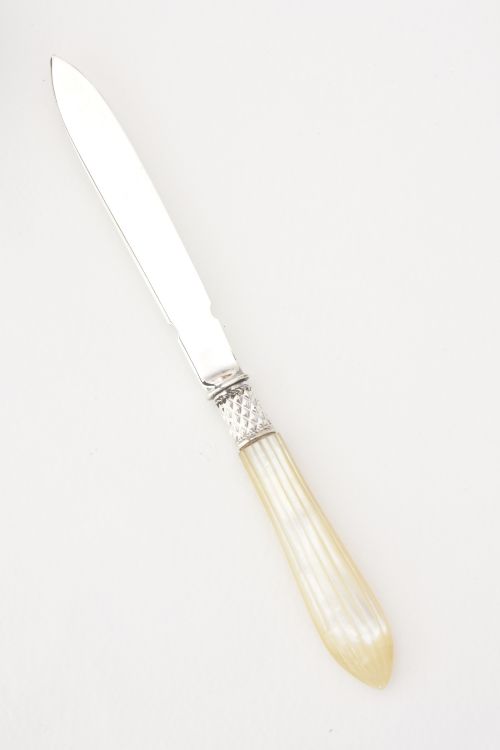 fig 1. Edwardian Silver Letter Opener with Mother of Pearl Handle 1902
