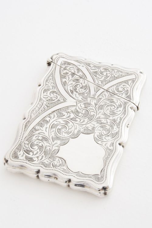 Rare Edwardian Solid Silver Card Case 1902
