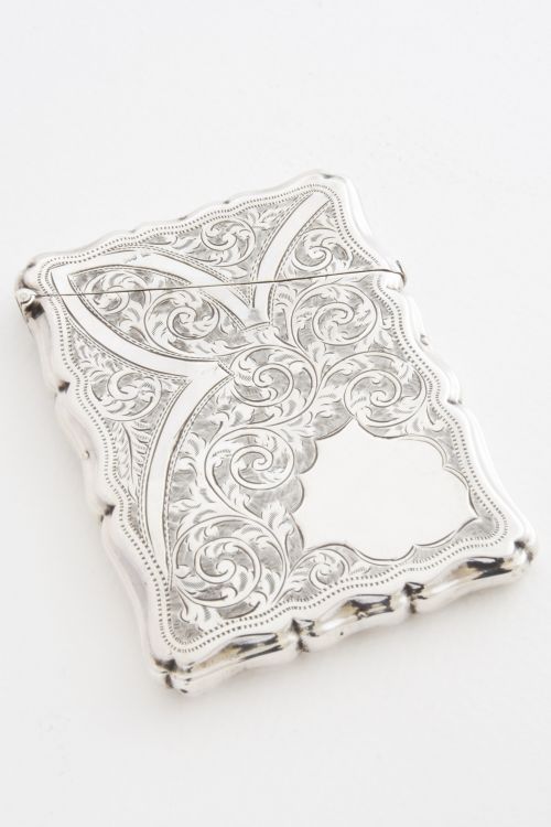 fig 1. Rare Edwardian Solid Silver Card Case 1902