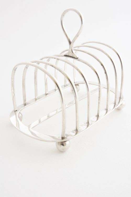Edwardian Solid Silver Six Slice Toast Rack 1905