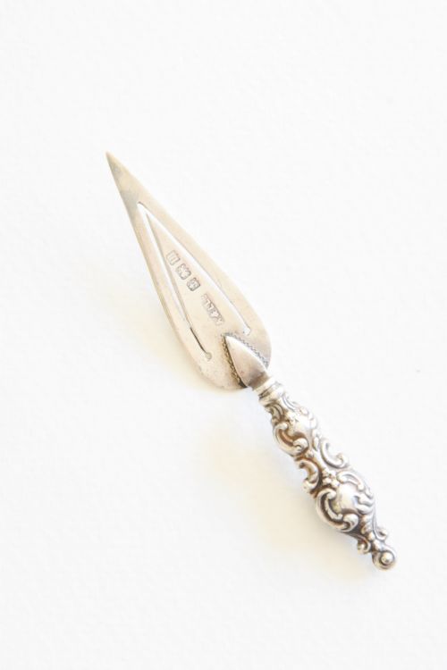 Solid Silver Trowel Bookmark 1911