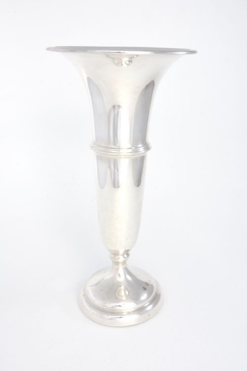 fig 1. Large Solid Silver Trumpet Vase 1918