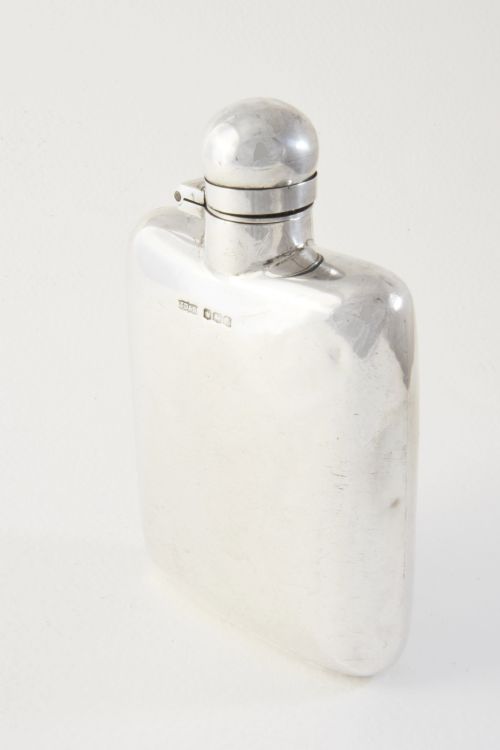 fig 1. Solid Silver Hip Flask 1921