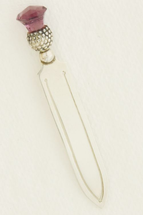 fig 1. Solid Silver Bookmark set with Amethyst Stone 1907