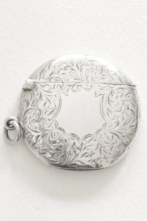 Solid Silver Round Vesta Case 1904