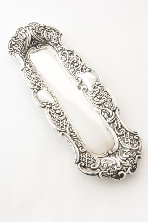 fig 1. Edwardian Solid Silver Pen Tray 1904