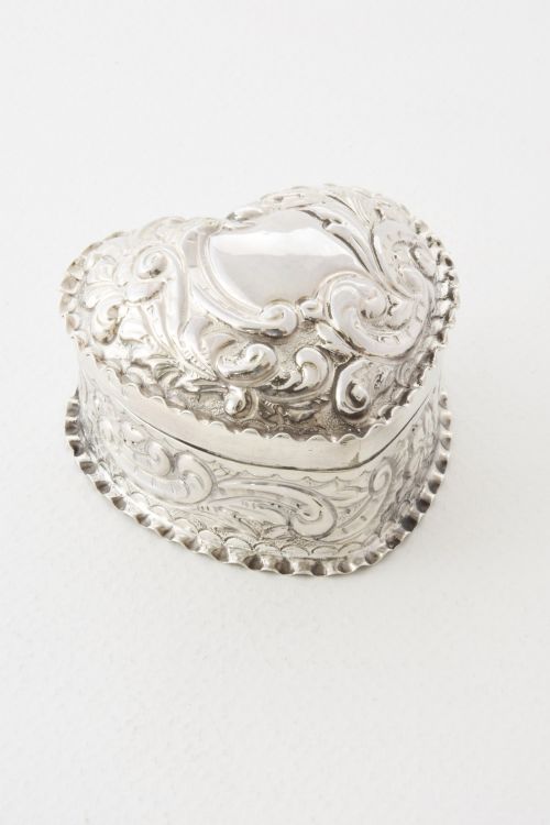 fig 2. Heart Shaped Solid Silver Trinket Box 1894