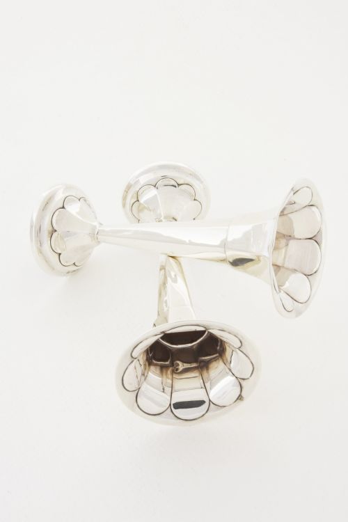 fig 3. Pair of Antique Solid Silver Bud Vases 1916