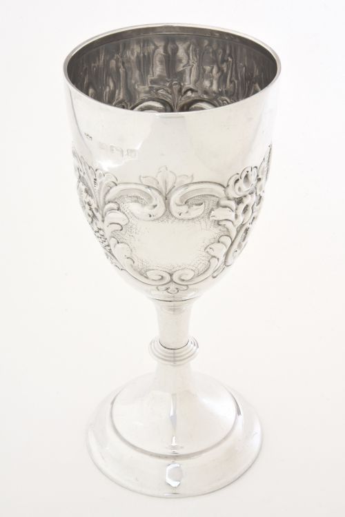 Embossed Solid Silver Goblet 1913