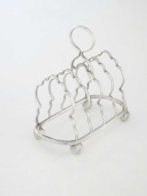 Victorian Four Division Solid Silver Toast Rack 1900