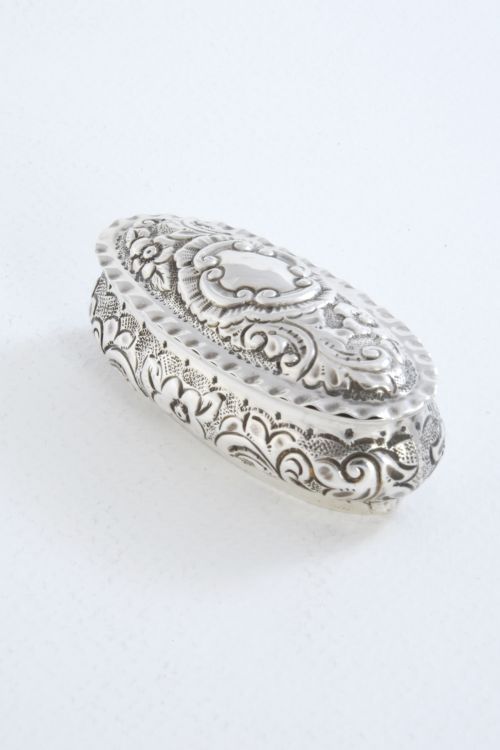 Victorian Solid Silver Table Snuff Box 1900