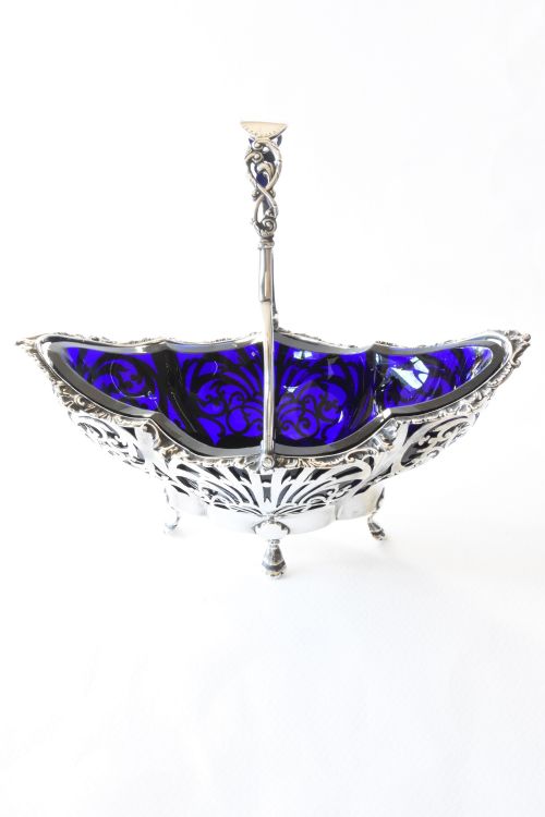 fig 1. Pierced Silver Swing Handled Basket 1913