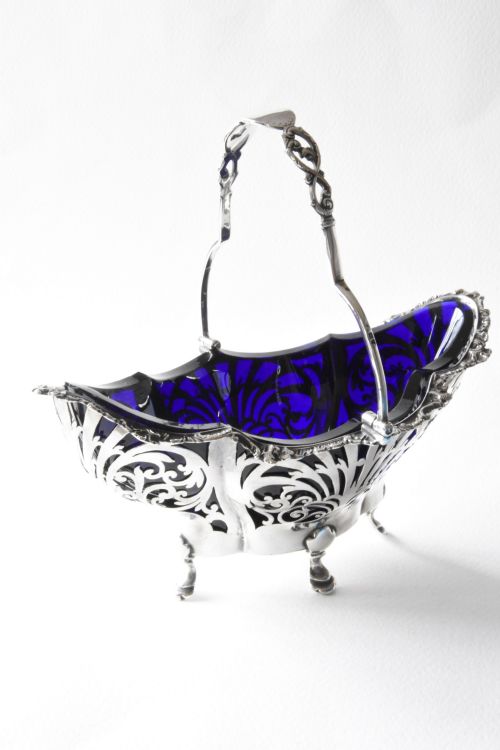 fig 2. Pierced Silver Swing Handled Basket 1913
