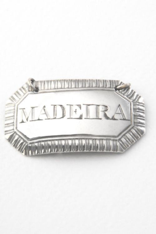 fig 1. George III Solid Silver Decanter Label (Madeira) – 1817
