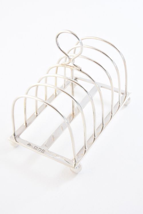 fig 1. Edwardian Solid Silver Six Slice Toast Rack 1904