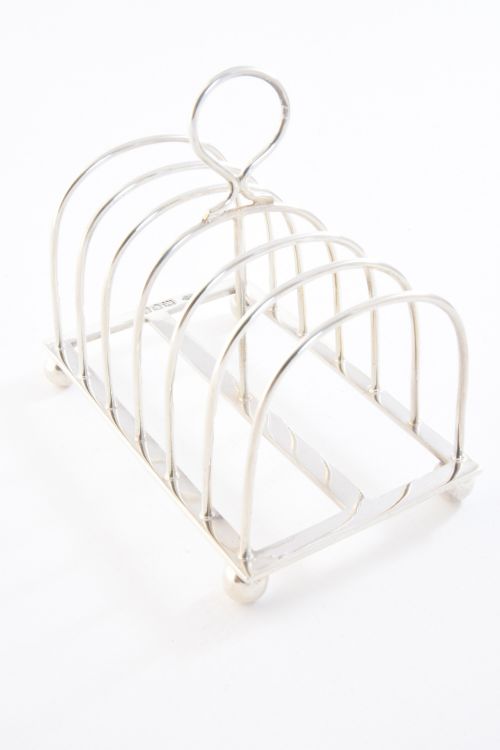 fig 2. Edwardian Solid Silver Six Slice Toast Rack 1904