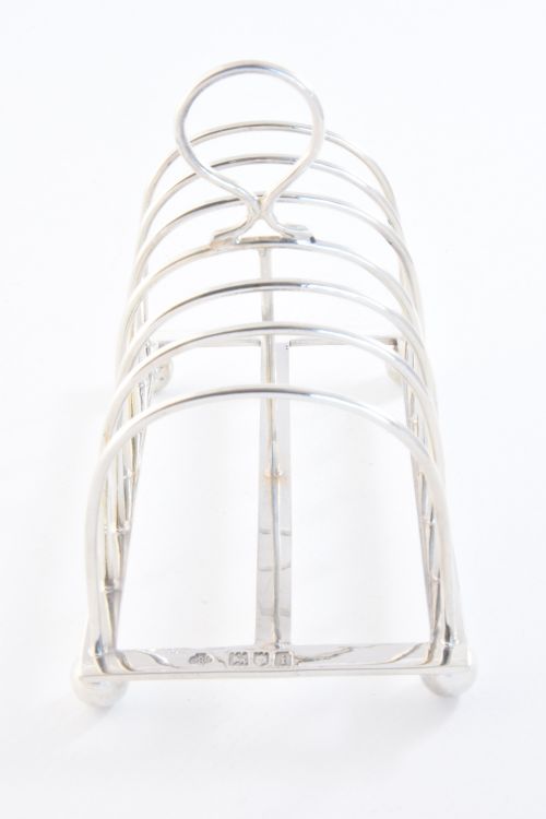 fig 3. Edwardian Solid Silver Six Slice Toast Rack 1904